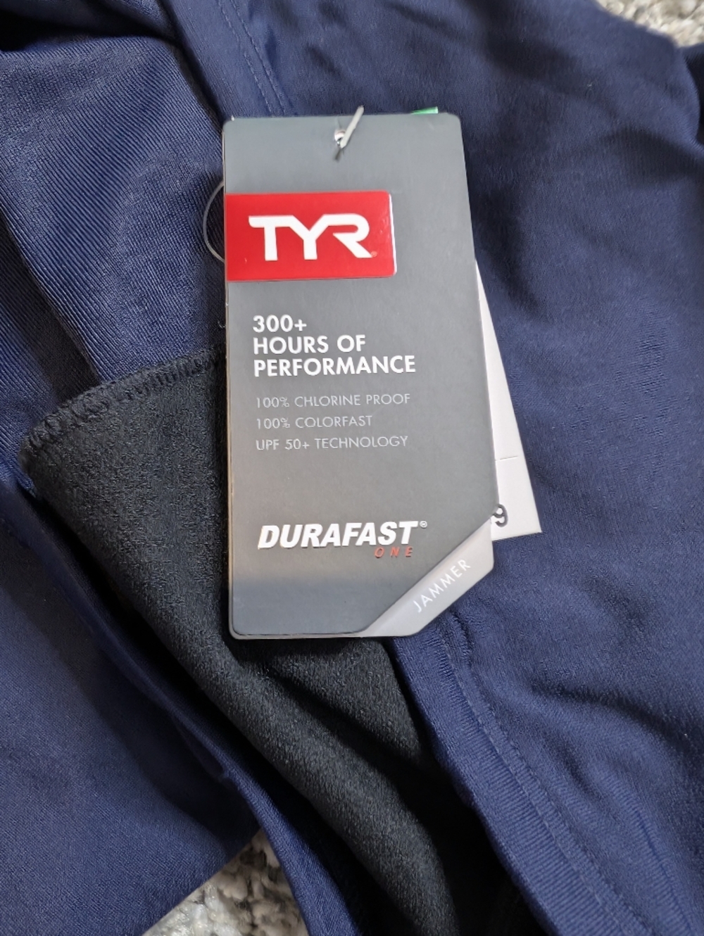 NWT Men's TYR Durafast Jammer Solid Navy 36 - Picture 5 of 6